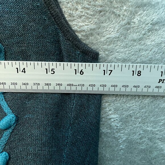 NIC+ZOE Charcoal and Teal Sleeveless Cardigan - Picture 8 of 10